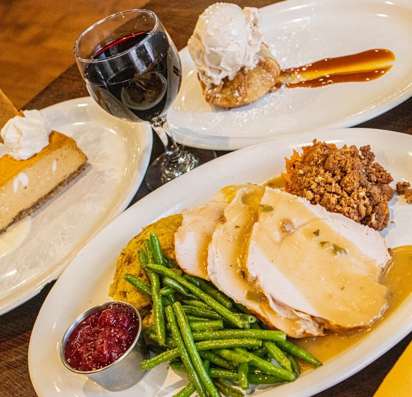 Beehive Thanksgiving Meal options with Turkey, Stuffing, Green Beans and everything else you thanksgiving might need